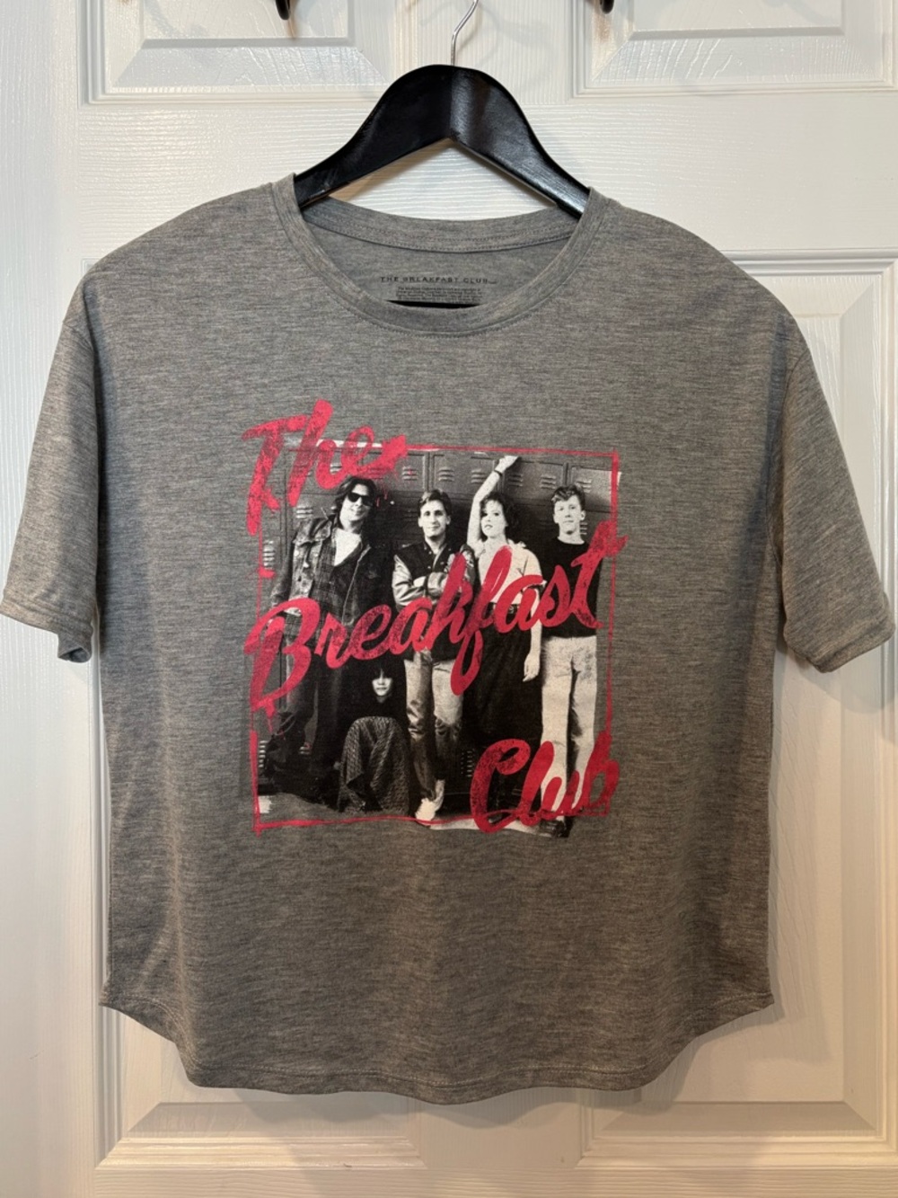 The Breakfast Club Graphic Tee - Gray with Pink Print